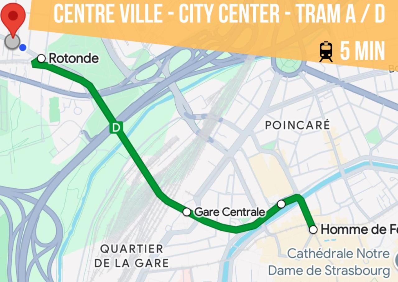Lit Rond Tres Grand Et Confortable - Garage Possible Ou Parking Gratuit Rue - Gare 2 Min Et Ville 4 Min En Tram - Ciel Etoile - Netflix Videoprojecteur - Luxe Et Evasion Strasbourg Ngoại thất bức ảnh